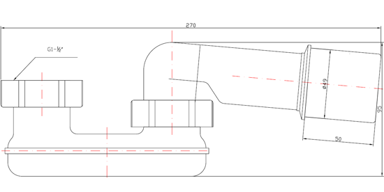 bathtub-p-trap-pt002w-drawing